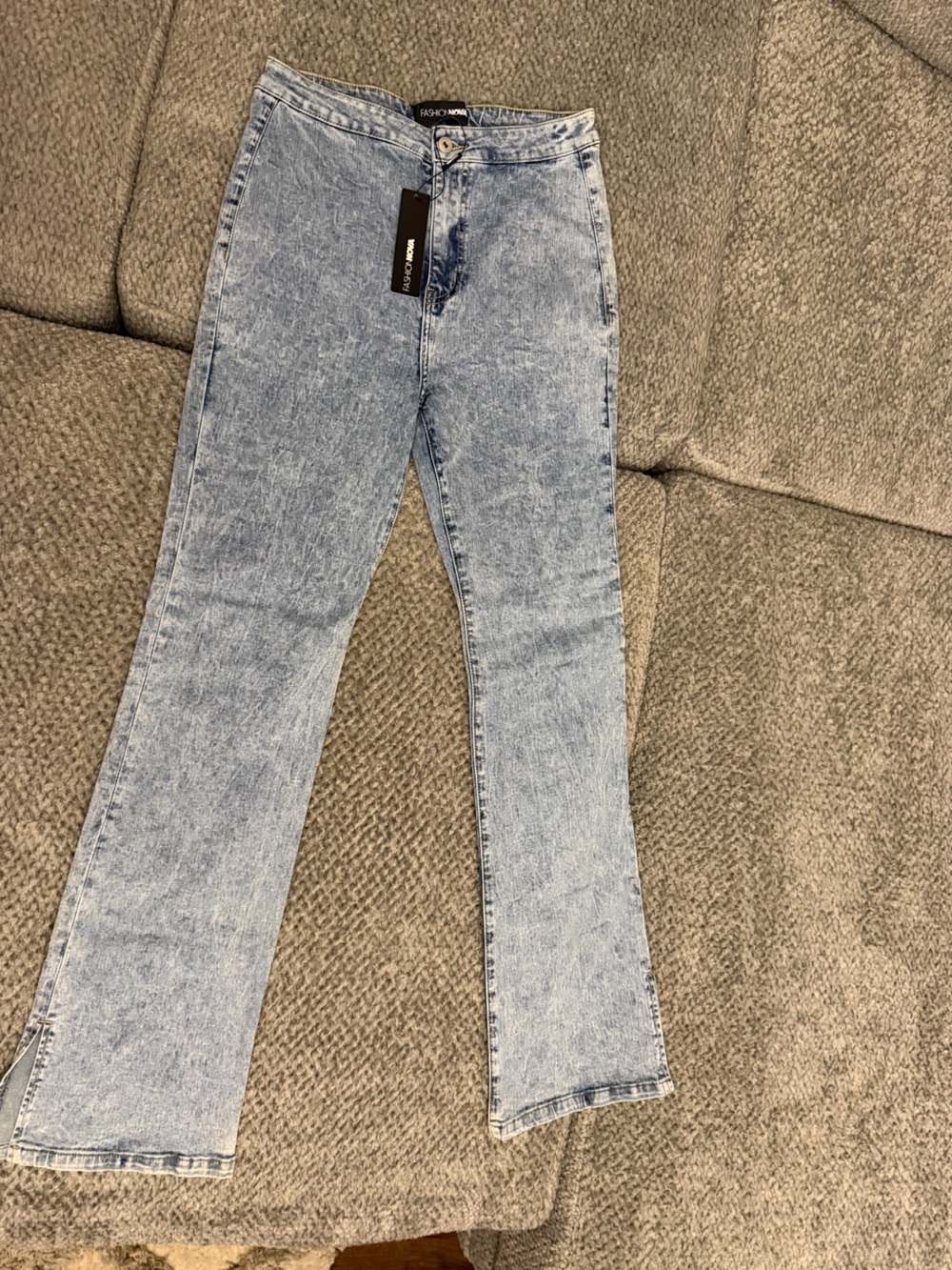 Fashion Nova Light Acid Wash Skinny Jeans - Light Blue